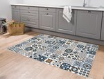 Tapis de Cuisine carreaux de Ciment 50 x 120 cm - Bleu