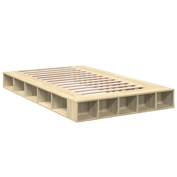 vidaXL Cadre de lit chêne sonoma 140x190 cm bois d'ingénierie