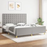 vidaXL Cadre de lit avec tête de lit Gris clair 180x200 cm