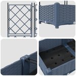 vidaXL Jardinière avec treillis 3 Pièces Grise 120x40x125 5 cm