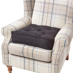 Coussin d'assise rehausseur en suédine Noir  50 x 50 x 10 cm - HOMESCAPES