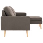 vidaXL Canapé à 3 places avec repose-pied Taupe Tissu