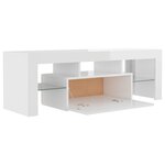 vidaXL Meuble TV avec lumières LED blanc brillant 120x35x40 cm