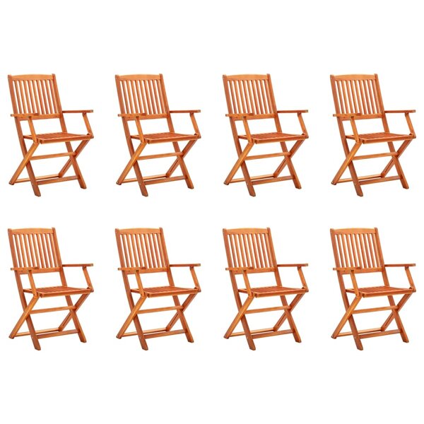 vidaXL Chaises de jardin pliables lot de 8 Bois d'eucalyptus massif
