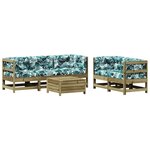 vidaXL Salon de jardin 6 Pièces avec coussins bois de pin imprégné