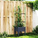 vidaXL Jardinière avec treillis bleu gris 40x40x142 5 cm PP