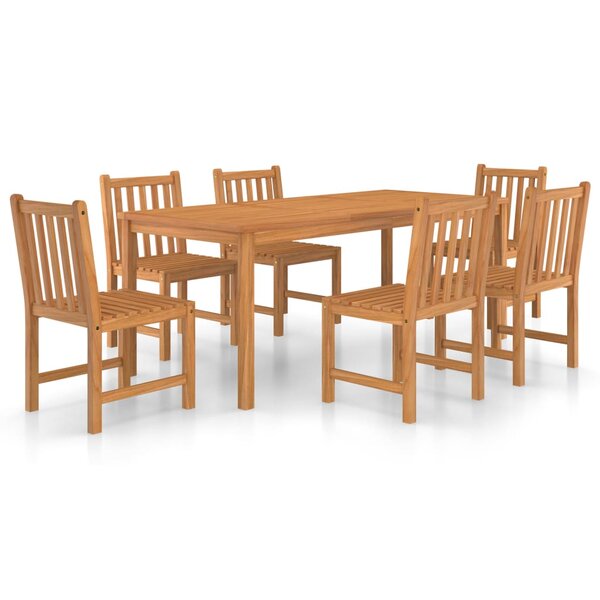 vidaXL Ensemble à manger de jardin 7 Pièces Bois de teck solide