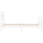 vidaXL Cadre de lit avec tête de lit blanc 90x200 cm bois massif