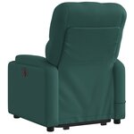 vidaXL Fauteuil inclinable de massage électrique Vert foncé Tissu