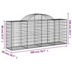 vidaXL Paniers à gabions arqués 14 Pièces 200x50x80/100 cm Fer galvanisé