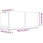 vidaXL Meuble TV sonoma gris 80x30x30 cm bois d'ingénierie