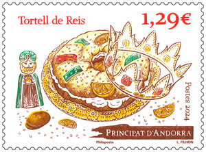 Timbre Andorre - Tortell de Reis