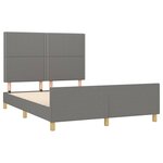 vidaXL Cadre de lit avec tête de lit Gris foncé 140x200 cm Tissu