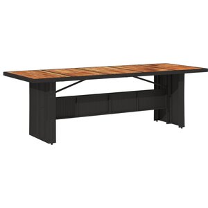 vidaXL Table de jardin et dessus en bois d'acacia noir résine tressée