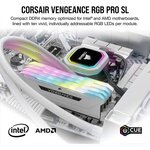 CORSAIR Mémoire PC DDR4 - VENGEANCE RGB PRO SL 32Go (2x16Go) - 3600Mhz - CAS 18 - White (CMH32GX4M2D3600C18W)