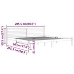 vidaXL Cadre de lit Bois massif de pin 200x200 cm Gris