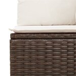 vidaXL Salon de jardin avec coussins 3 Pièces marron résine tressée
