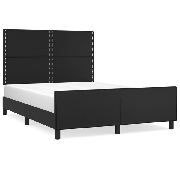 vidaXL Cadre de lit avec tête de lit Noir 140x200 cm Similicuir