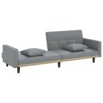 vidaXL Canapé-lit avec coussins gris clair tissu