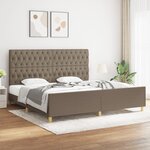 vidaXL Cadre de lit sans matelas et tête de lit taupe 200x200 cm tissu