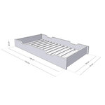 Tiroir à roulettes rangement ou lit - blanc pour lit 70 x 160 cm