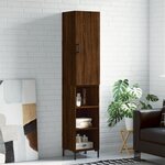 vidaXL Buffet haut Chêne marron 34 5x34x180 cm Bois d'ingénierie
