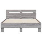 vidaXL Cadre de lit avec tête de lit sonoma gris 120x190 cm