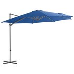 vidaXL Parasol déporté avec mât en acier Bleu azuré 300 cm