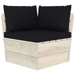 vidaXL Salon de jardin palette 10 Pièces avec coussins bois d'épicéa