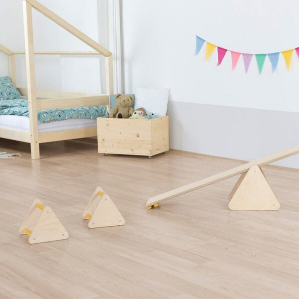 Jeu d'équilibre et motricité Montessori bois naturel et jaune