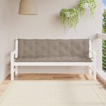 vidaXL Coussins de banc de jardin 2 Pièces taupe 180x50x7 cm tissu Oxford