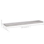 vidaXL Étagères murales flottantes 4 Pièces gris béton 120x23 5x3 8cm MDF