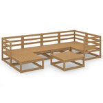 vidaXL Salon de jardin 7 Pièces marron miel bois de pin massif