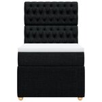 vidaXL Sommier à lattes de lit et matelas Noir 80x200 cm Tissu