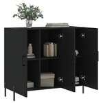 vidaXL Buffet noir 90x34x80 cm bois d'ingénierie