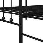 Cadre de lit daybed vidaXL avec lit gigogne Noir 90x200 cm en acier