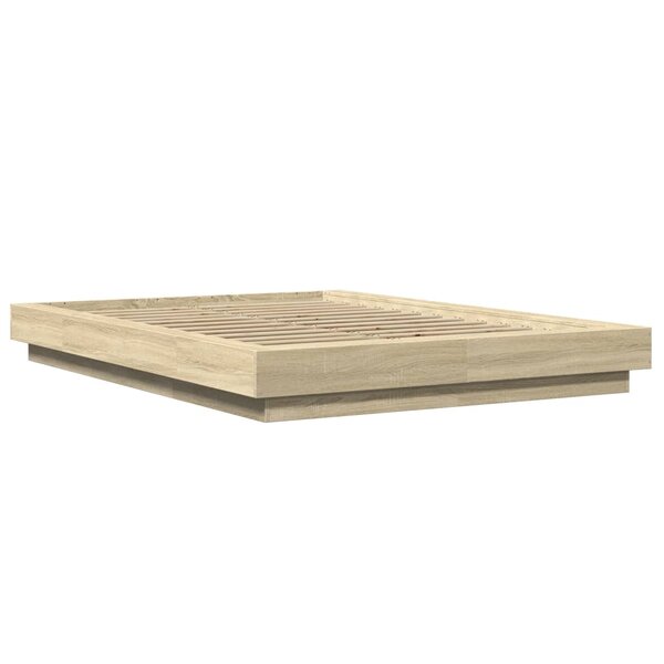 vidaXL Cadre de lit chêne sonoma 120x200 cm bois d'ingénierie