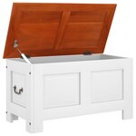 vidaXL Coffre de rangement et couvercle marron et blanc bois d'acacia