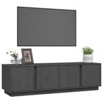 vidaXL Meuble TV Gris 140x40x40 cm Bois de pin massif