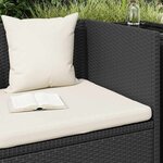 vidaXL Lit de jardin avec coussin et oreillers Résine tressée Noir