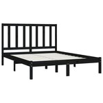 vidaXL Cadre de lit Noir Bois de pin massif 140x190 cm