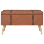 vidaXL Tabourets de rangement lot de 3 Brun roux Similicuir