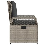 vidaXL Chaises inclinables de jardin lot de2 gris clair résine tressée