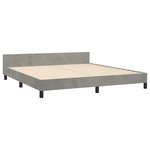 vidaXL Cadre de lit avec tête de lit Gris clair 160x200 cm Velours