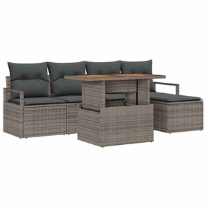 vidaXL Ensemble de salle à manger pour jardin 6 Pièces Gris et marron
