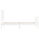 vidaXL Cadre de lit et tête de lit blanc 100x200 cm bois massif