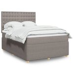 vidaXL Sommier à lattes de lit avec matelas Taupe 160x200 cm Tissu