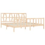 vidaXL Cadre de lit avec tête de lit 200x200 cm bois massif