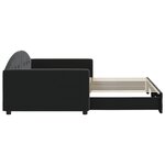 vidaXL Lit de jour avec lit gigogne noir 100x200 cm velours
