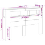 vidaXL Tête de lit à LED noir 160x18 5x103 5 cm bois d'ingénierie